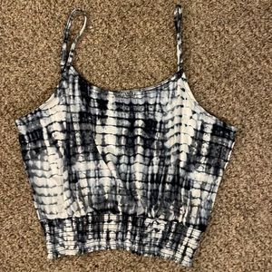 Blue and white crop tank XL